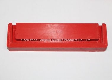 Red Accurate Natural Rubber Products Damper Brick With Groove