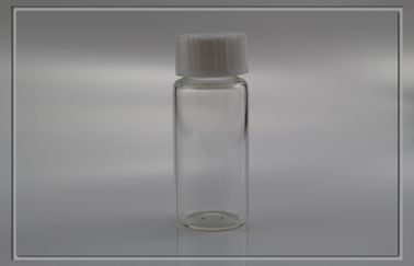 11ml screw neck clear glass vial with white plastic cap for chemicals , cosmetics